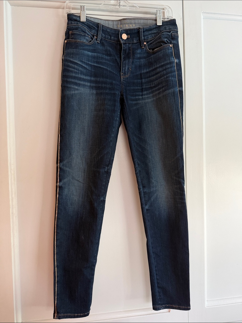 White House Black Market Skinny Jeans with Chain Detail